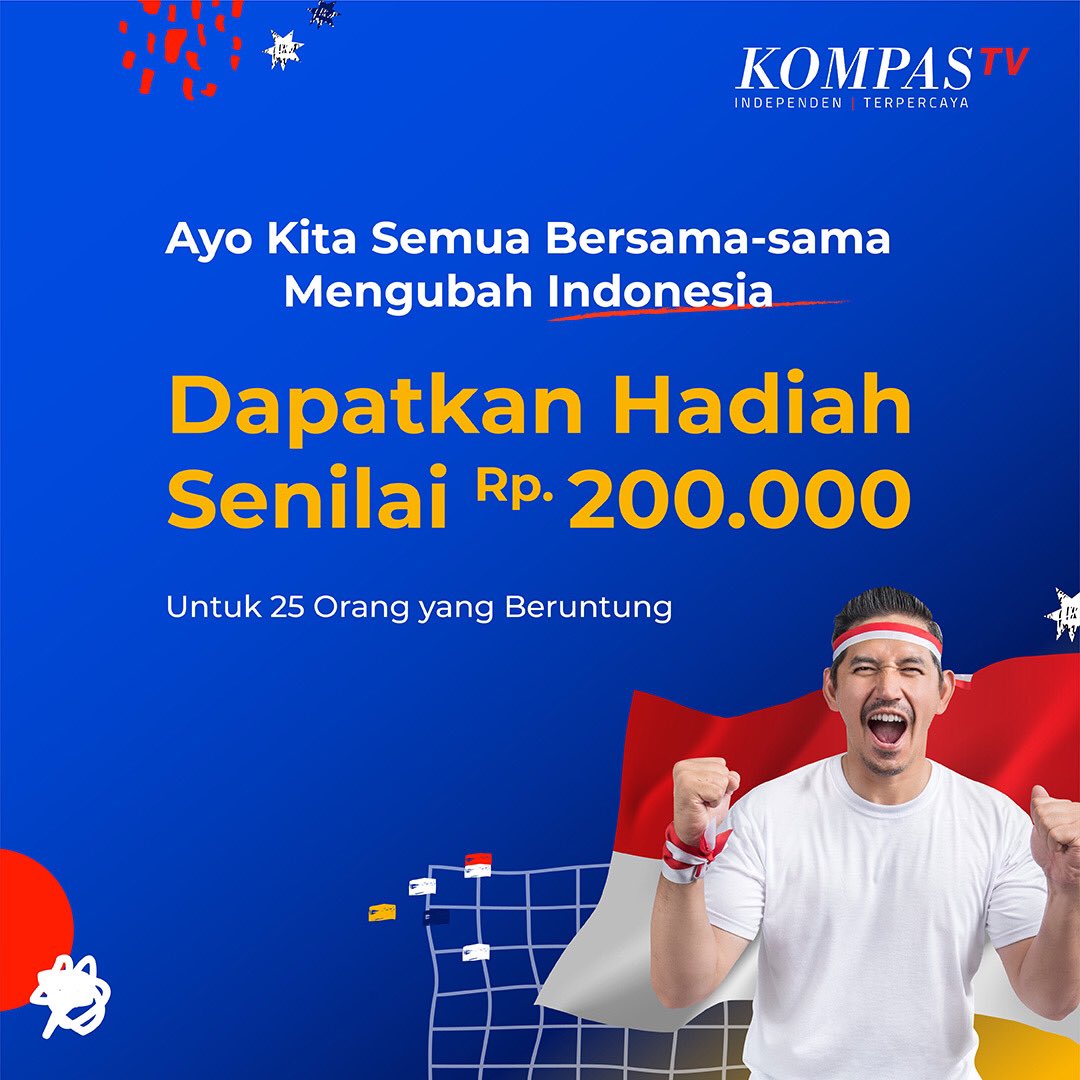 kompascom's tweet photo. Sahabat https://t.co/4VOOkFAPN4, pernahkah Anda berfikir untuk mengubah Indonesia? Yuk, ikuti online survei KG Media dan dapatkan hadiah berupa uang elektronik senilai Rp 200.000 untuk 25 orang yang beruntung!

Link survei: https://t.co/yd2J7nPNgw https://t.co/3PULANsfFy