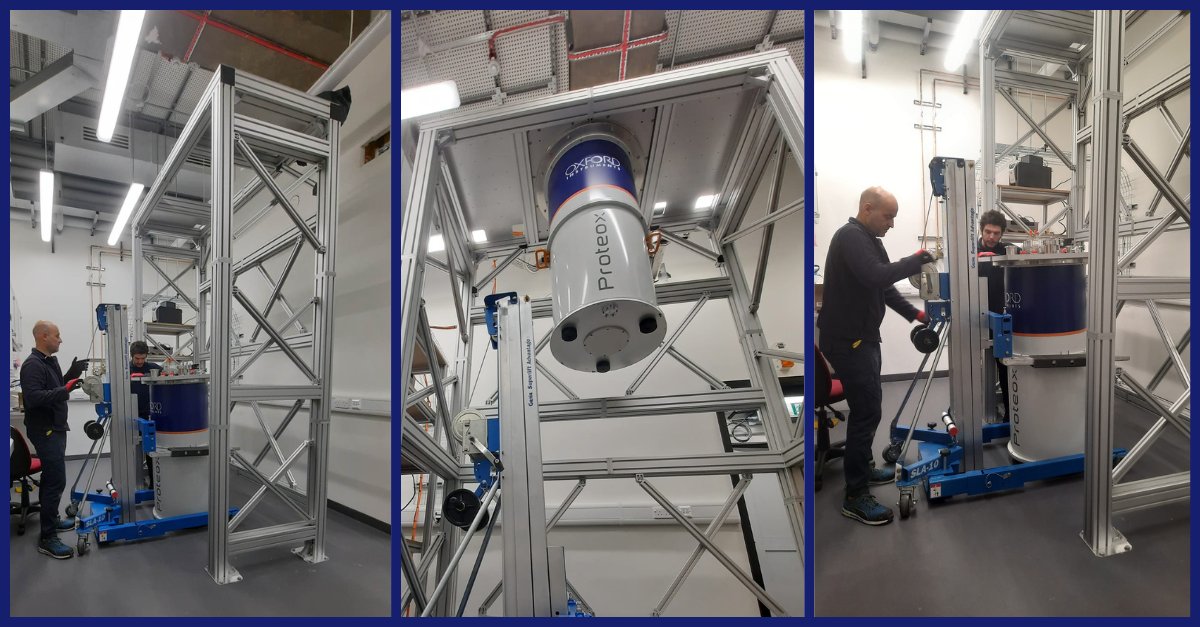OxInst's tweet photo. We love visiting our customers' sites to install their new systems. An exciting installation for us this week at Imperial University! We can't wait to see what they get up to with their new Proteox dilution refrigerator.
#QuantumComputing #Proteox #DilutionRefrigerator https://t.co/59ZtKJyksY