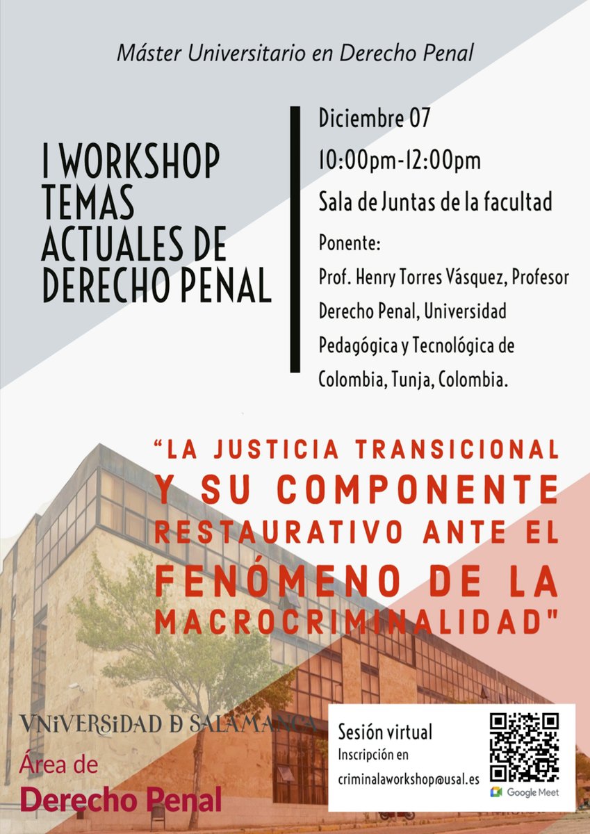 RT @FacDerechoUsal: I Workshop del Master de Derecho Penal 2022-2023
https://t.co/ayoD1RPiEy https://t.co/iTiuiQtwxC