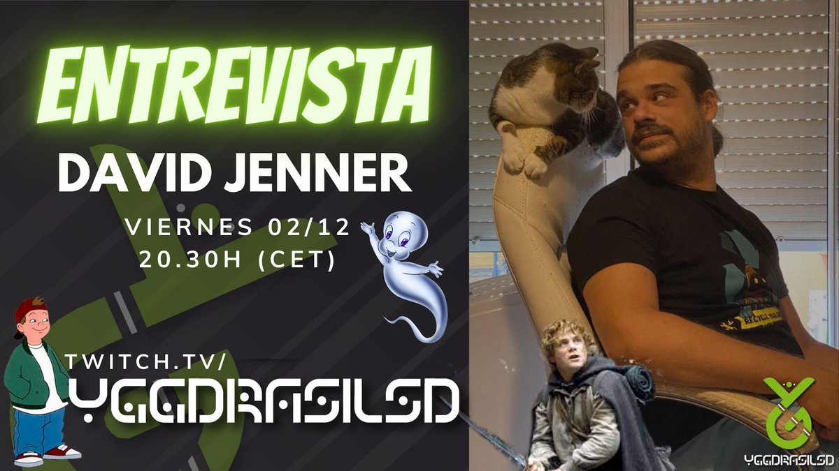 Tengo el enorme placer de anunciar que este viernes tendremos al gran actor de doblaje David Jenner (<a href="/GnX_13/">🎙️ David Jenner Husson</a> ) en nuestro canal de twitch 🤩

¿Queréis preguntarle algo? ¡Escribid en los comentarios! Seleccionaremos algunas preguntas de este post 😁

#Entrevista #twitch