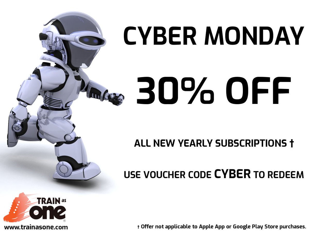 TrainAsONE's tweet image. Achieve your running goals!

Get 30% off when you purchase a new TrainAsONE yearly membership.

#CyberMonday #CyberMonday2022 #CyberMondayDeals #cyber #sale #coaching #FitnessMotivation #fitness #run #runner #running #runchat #ukrunchat