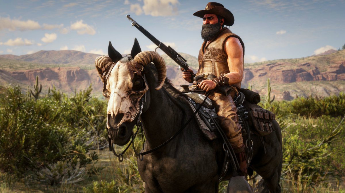 BloodLust180's tweet photo. Cheers to 4 Years of Red Dead Online. I met some amazing new friends thanks to this game. Might as well do a thread of some of my favourite photos I've taken Online. Starting with my precious bear Boris. https://t.co/GJsmNYzkEy