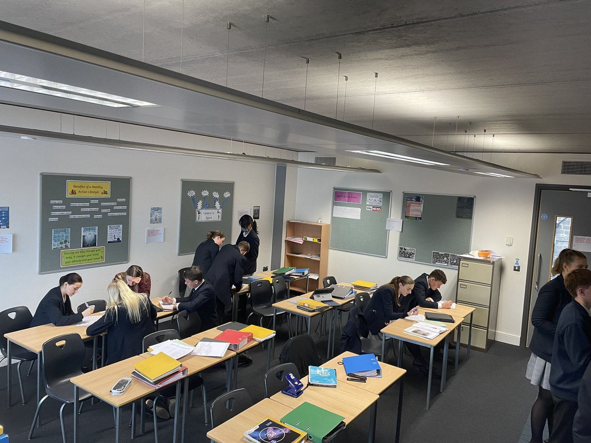 Year 11 GCSE students working in pairs to complete a carousel of past paper questions #aqa #revision