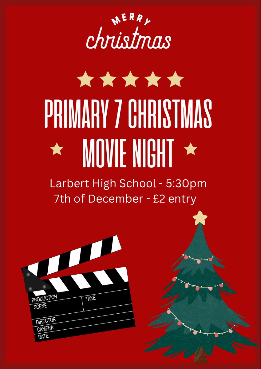 PRIMARY 7 MOVIE NIGHT AT LHS🎥 

Make new friends at this transition night while watching a festive movie🎄🤩

❗️If you are interested in coming please complete the form or email us to book a place.

forms.office.com/r/hmcKKwNrqQ

suppliestosucceed@larberthighschool.co.uk