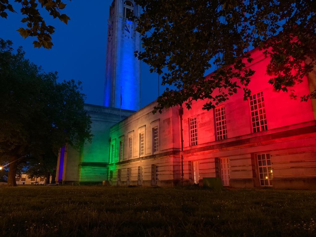 To celebrate the 20th birthday of Peace Mala, based in Swansea, the Guildhall was lit up in rainbow colours.

#peacemala #swanseaguildhall  #rainbows #globalcitizenship #goldenrule #peacemalaschools #swanseacitycouncil  #internationalfriendship #compassion  #humanrights