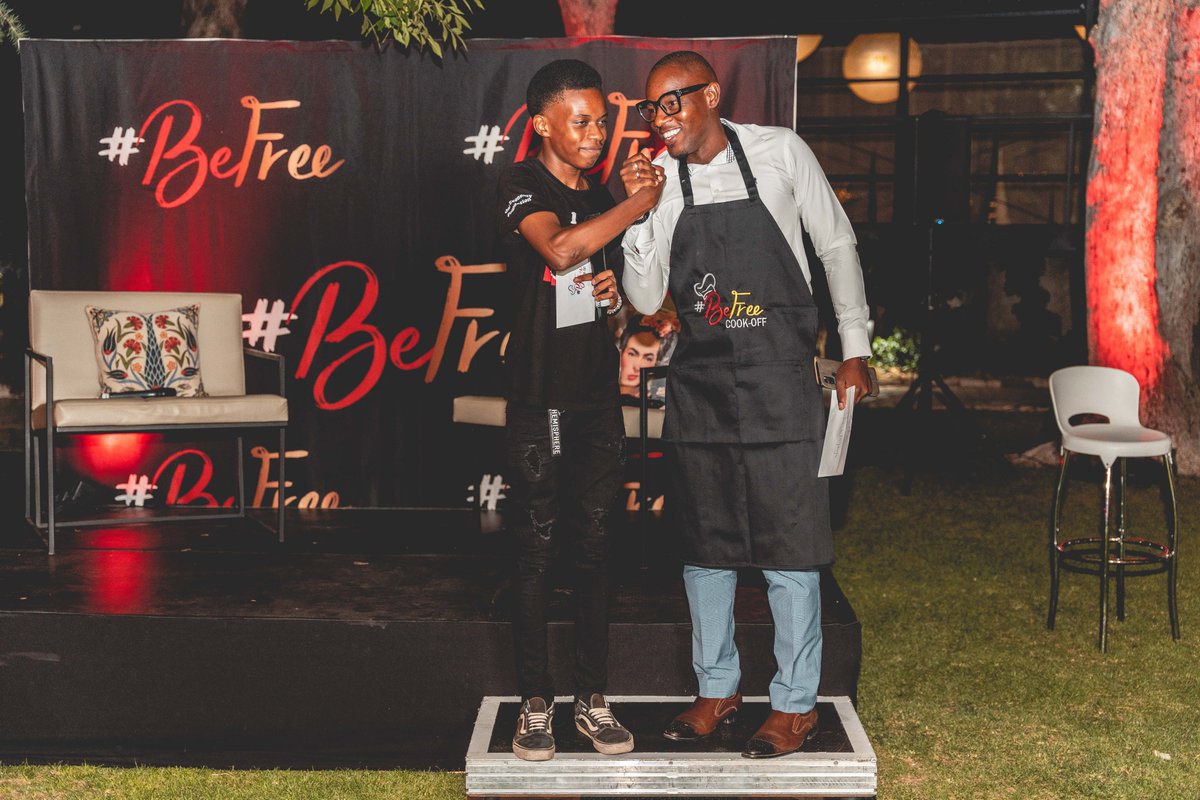 BeFreeYouth's tweet photo. The highlight of the night was the announcement of the winners. 

@YeezirN won the first-ever #BeFreeCookOff!! 💃🏾👏🏾 Uazenga Tjamuaha came second while Paulus Fillipus took third place 🥳 The competition was tough, so congratulations to you all!

#allidoiswin #MaleEngagement https://t.co/DVhaGWQNjz