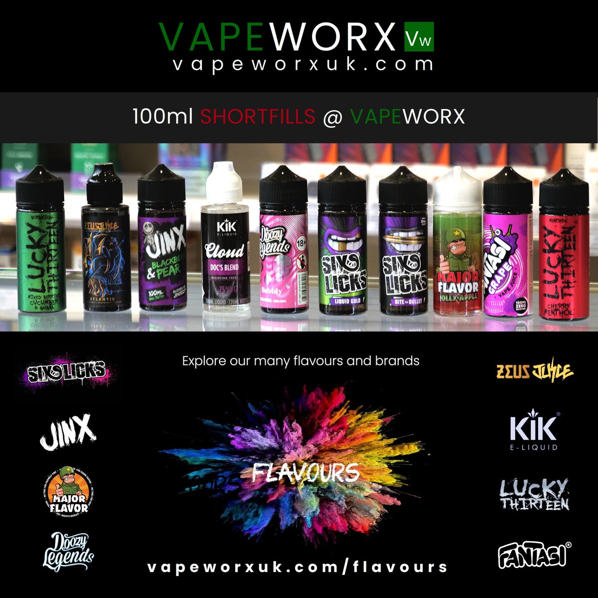 100ml e-liquids Shortfills @ vapeworxuk

Explore our many flavours and brands

vapeworxuk.com/100ml-2/

#100mlshortfills
#shortfills
#Vapeflavours