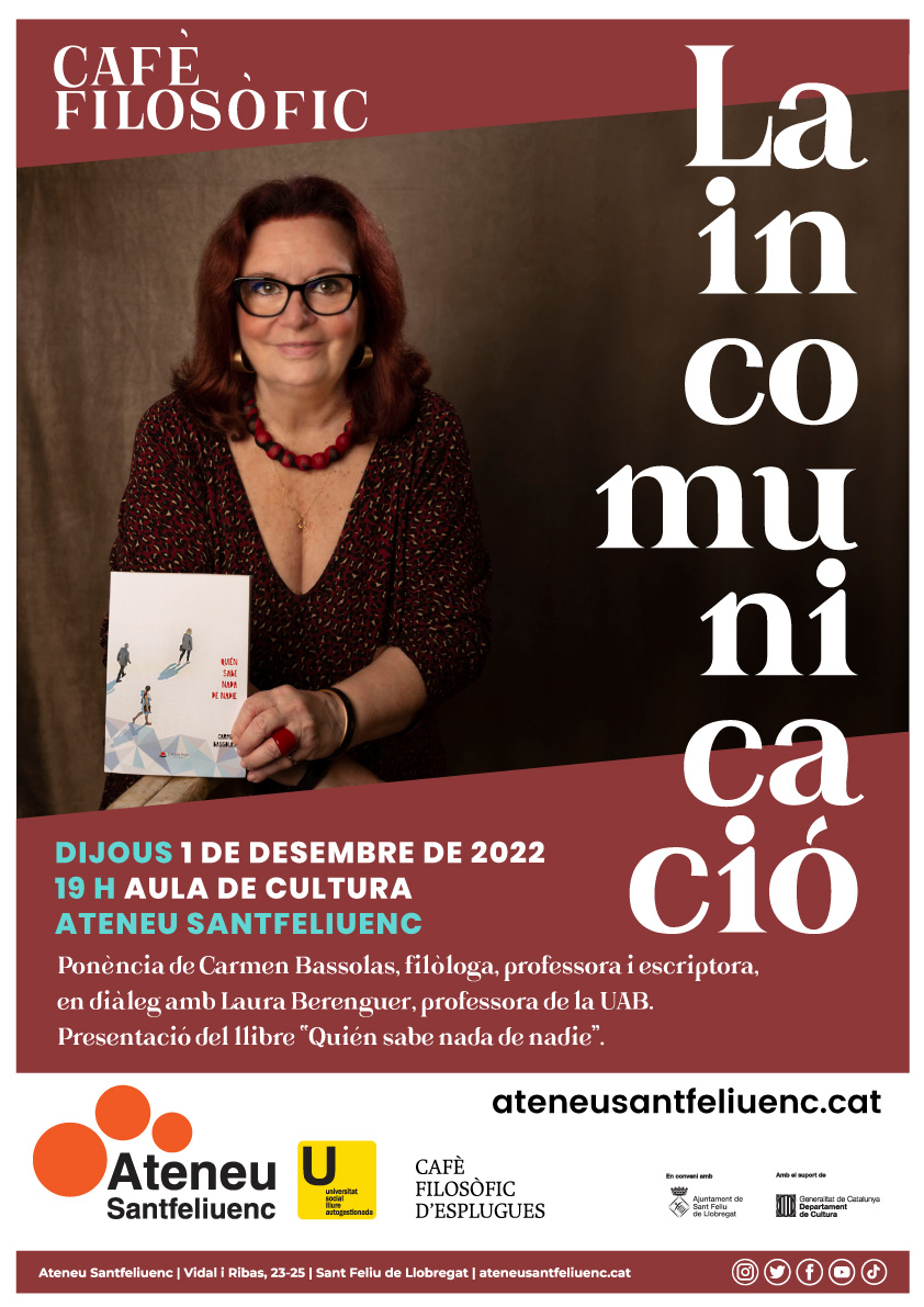 Aquesta setmana... últims dies per visitar l'expo "Coves de la mediterrània" de l'<a href="/EspeleoS/">Espeleo Grup Santfeliuenc</a> i el dijous dia 1/12 tenim un nou Cafè Filosòfic amb la <a href="/USLASantfeliu/">USLA</a> i el <a href="/cafeesplugues/">cafefilosofic</a> 
#cultura #santfeliu #somateneu