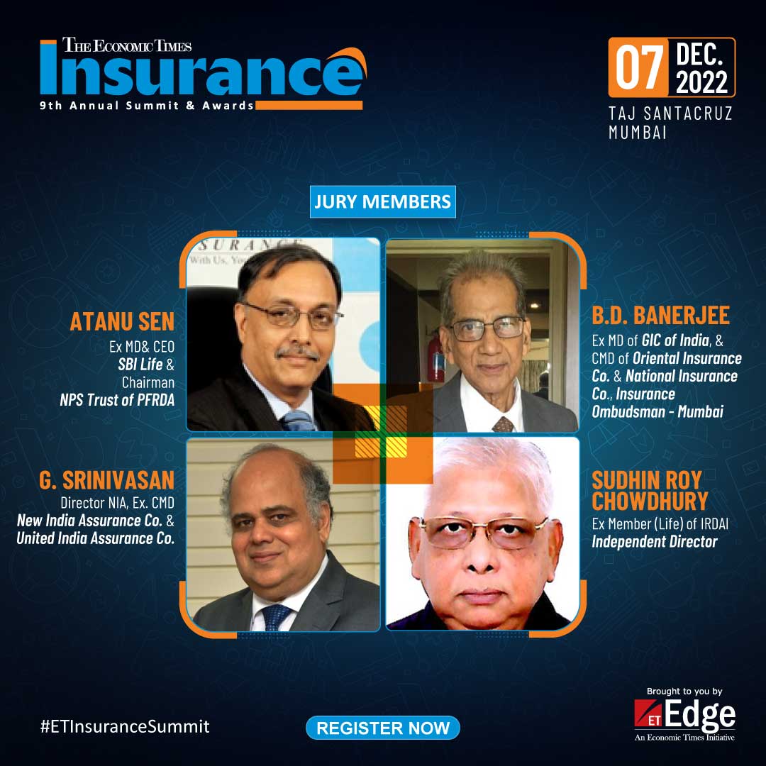 ET_Edge's tweet photo. #ETInsuranceSummit | Meet our esteemed Jury members at The Economic Times Insurance Summit & Awards- 9th edition. https://t.co/Ri3bkPUKvM