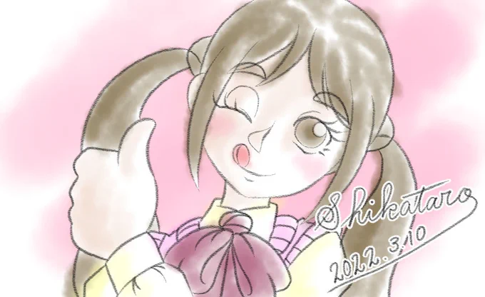 ドンマイみたいな感じ過去絵#イラスト #オリジナル #CintiqPro13 #CLIPSTUDIOPAINT 