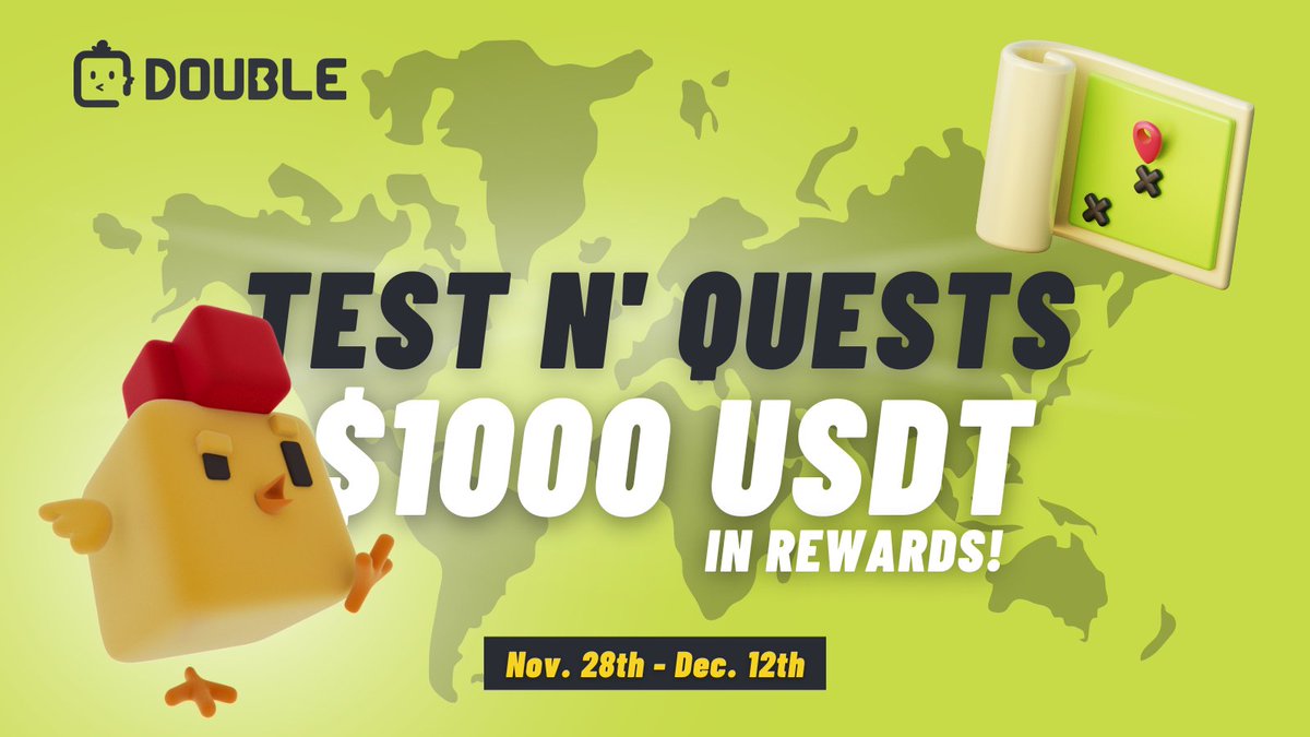 Hey Doublers,

🗺️It's time for FUN and EARN 1000 USDT in Rewards!💰

Rent a Deathly Hallow NFT and complete the other quests here ▶️ app.quest3.xyz/quest/70465391…🔗 to be one of the 5 lucky winners!
@Quest3_xyz
