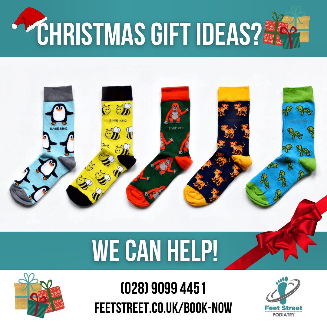 Gift ideas! 🎄🎁
Contact us for info 👣 #Christmasgifts #feetstreetpodiatry #barekind #socks