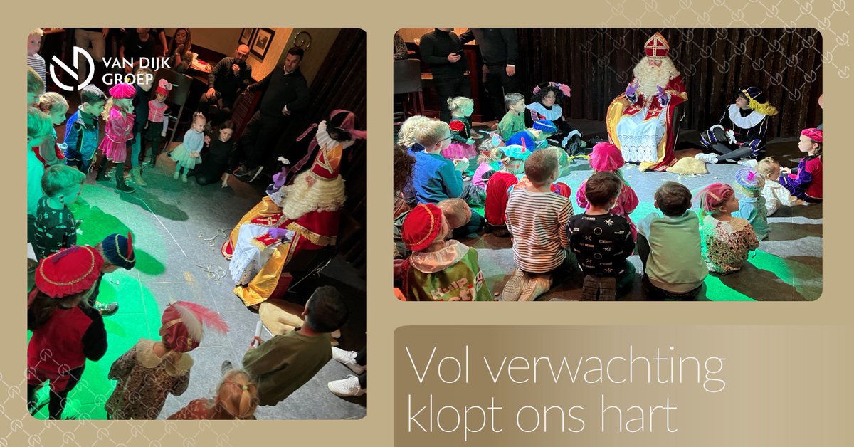 vdg_gemert's tweet photo. Vol verwachting klopt ons hart! Afgelopen weekend werden de kinderen van onze collega's van Unibouw, De la Roy en VDG Real Estate uitgenodigd om samen Sinterklaas te vieren. Er werd gezongen, gedanst én natuurlijk had de Sint een zak vol cadeaus bij zich! 
#familiebedrijf https://t.co/i1kWpPIrRg