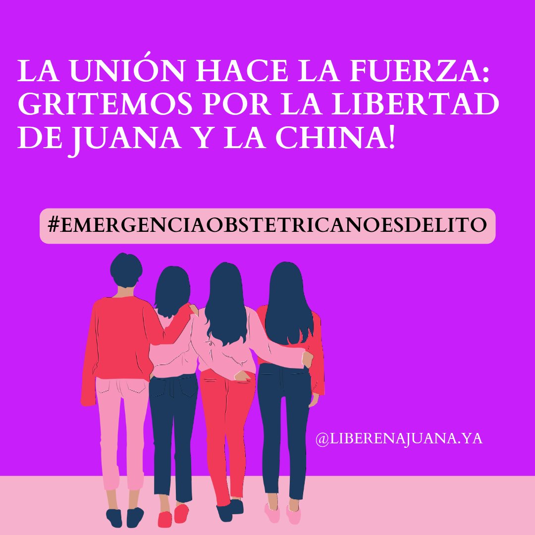 Buen día! Más que nunca necesitamos unión para que nuestro pedido se escuche. La lucha colectiva es más fuerte! 
#liberenajuana #liberenalachina #emergenciaobstetricanoesdelito