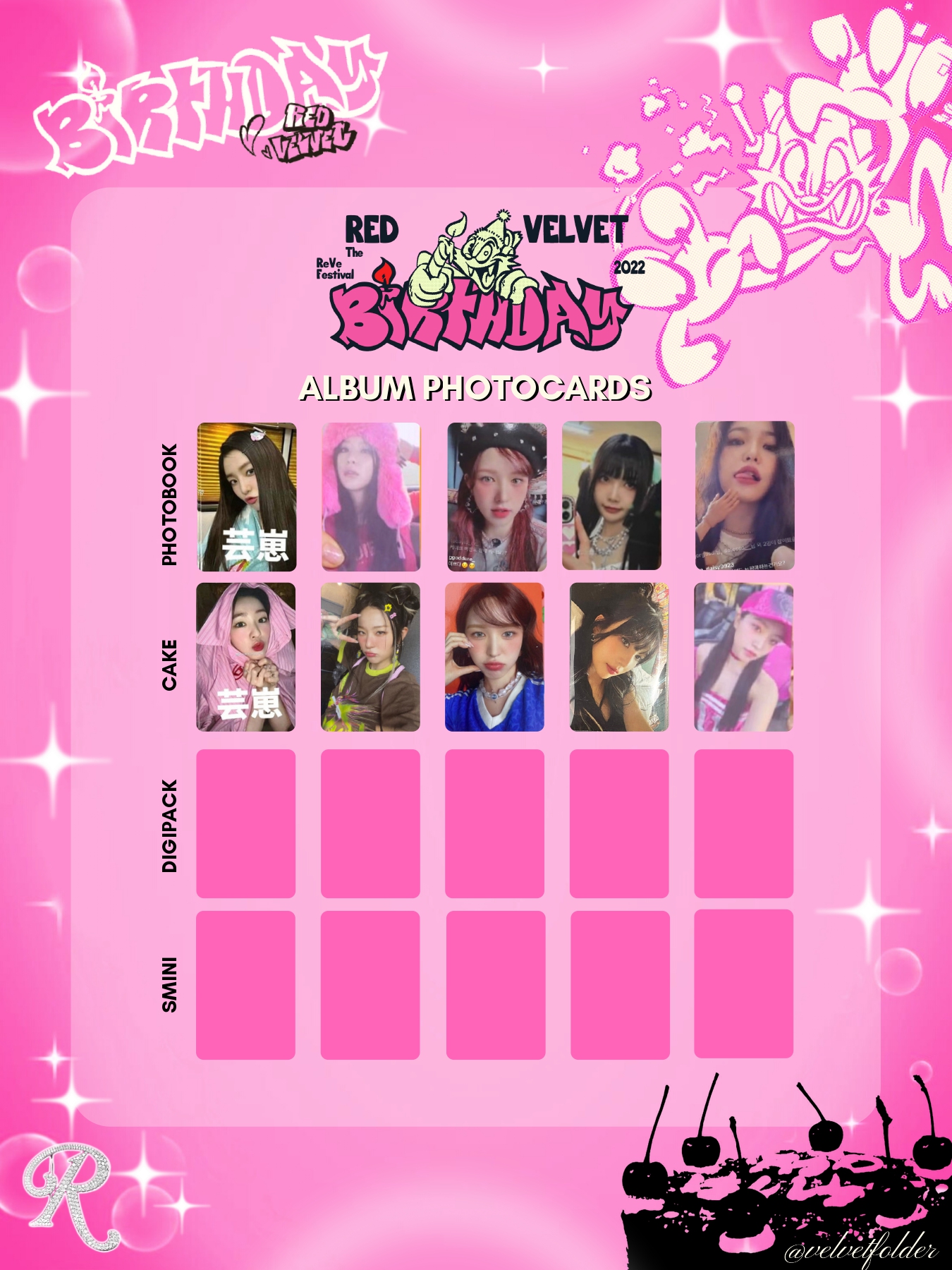 𝓋𝒻 on Twitter "red velvet OT5 BIRTHDAY photocard templates🎂💗 UPDATED