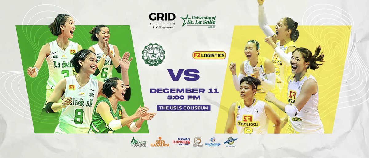 volleybestiee's tweet photo. ๐ DLSU Lady Spikers VS F2 Logistics Cargo Movers
โฑ๏ธ December 11, 2022โ5PM onwards
๐ USLS Coliseum
Tickets available at: https://t.co/YoEhgJskdF
#DLSUvsF2 #AnimoLaSalle #LetsGoF2 https://t.co/sh0hQh4nmX