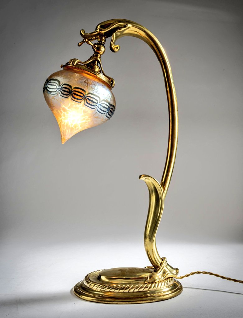 Art Nouveau lamp from 1902 by Johann Loetz, Klostermühle, Austria.
