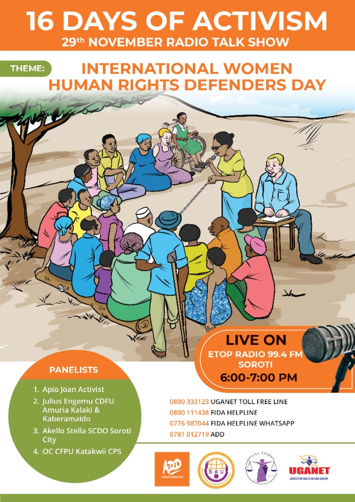 Still on #16daysofActism2022! Join us as we engage activists and rights defenders in Teso region. #16Days @Mglsd_UG @EOC_UG @adduk