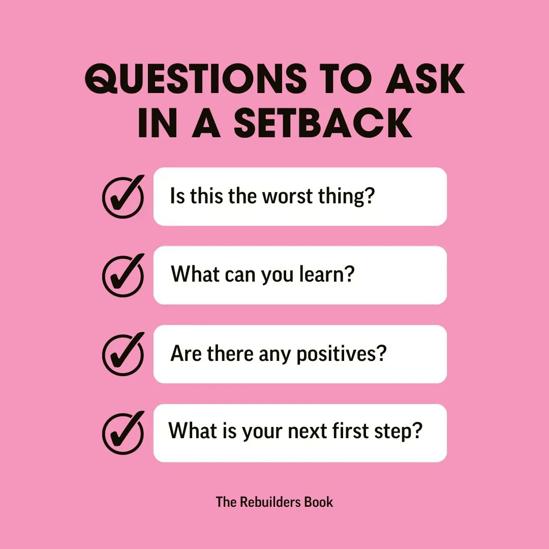 [SAVE THIS!] QUESTIONS TO ASK YOURSELF IN A SETBACK Ask yourself these questions in our list to get your thinking back on track and gain a more balanced perspective. #Leadership #personaldevelopment #careerdevelopment