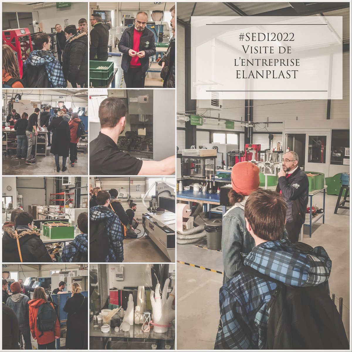 #SEDI2022 
🟢Ce matin Marion et Audrey accompagnaient des jeunes pour une visite de l'entreprise ELANPLAST  (merci encore pour votre accueil 🥰) 
De l'usinage à l'impression 3D ce fut là encore une belle découverte de métiers 🟢
#SemaineIndustrie #découverte #métiers #industrie