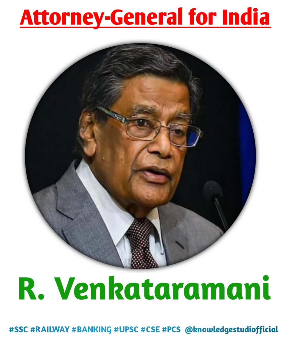 i_parhega's tweet photo. Static Gk
Attorney general of India
important for all competitive exams
#ssc #railway #banking #ibps #pcs
#importantappointment
@i_parhega https://t.co/dgn40RtctR