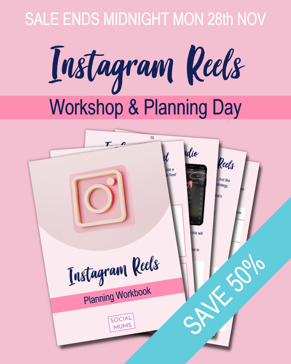 Get 5 hours of live Instagram Reels training and support along with our 42 page planning workbook for only £37.50

Join the Reels Workshop &amp; Planning day here - socialmums.uk/instagram-reel…