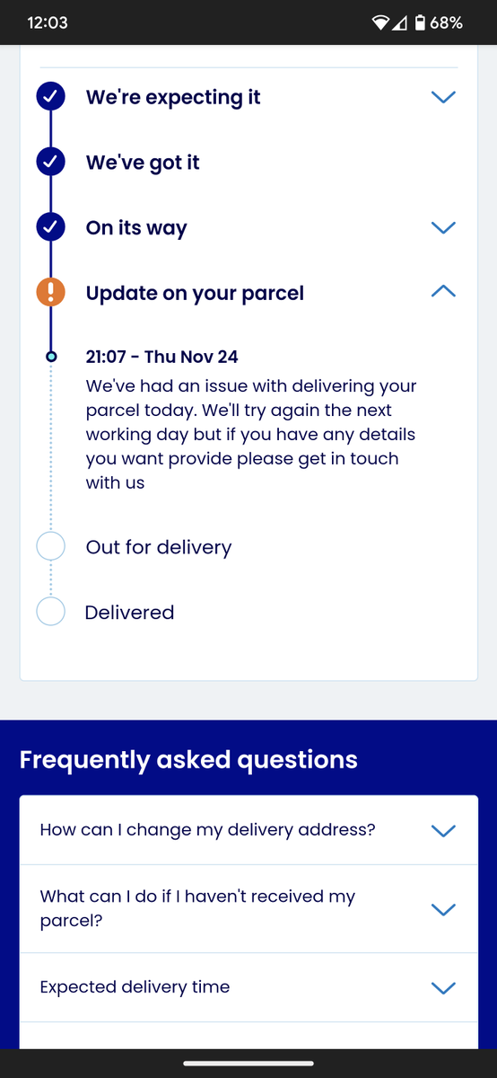 kicook1's tweet photo. @katiebentley0 @BBCWatchdog @BBCWatchdog another example my @boohoo parcel. Can't speak to no one from both companies and no one even came to my house as my ring doorbell would of picked it up! Disgraceful service! https://t.co/QnCPJWeGAA