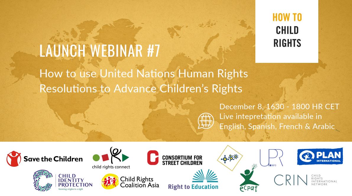 🗎 Join us on 8 December 1630 CET for the launch of the <a href="/HowToChildRight/">How to Child Rights</a> upcoming guidance on How to use <a href="/UN/">United Nations</a> Resolutions to Advance #ChildrensRights!

Sign up here➡️bit.ly/3XQDeNp