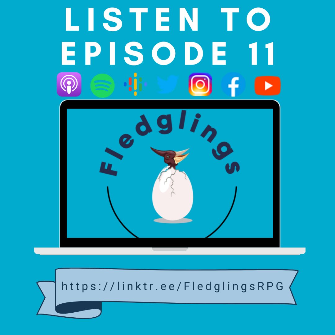 Episode 11 is out now! 

Linktr.ee/FledglingsRPG

#fledglings #fledglingsrpg #dnd #dungeonsanddragons #ttrpg #ttrpgs #podcast #actualplay #actualplaypodcast #actualplayrpg #actualplaydnd #actualplayrpg #familyfriendly #familyfriendlypodcast #familyfriendlycontent