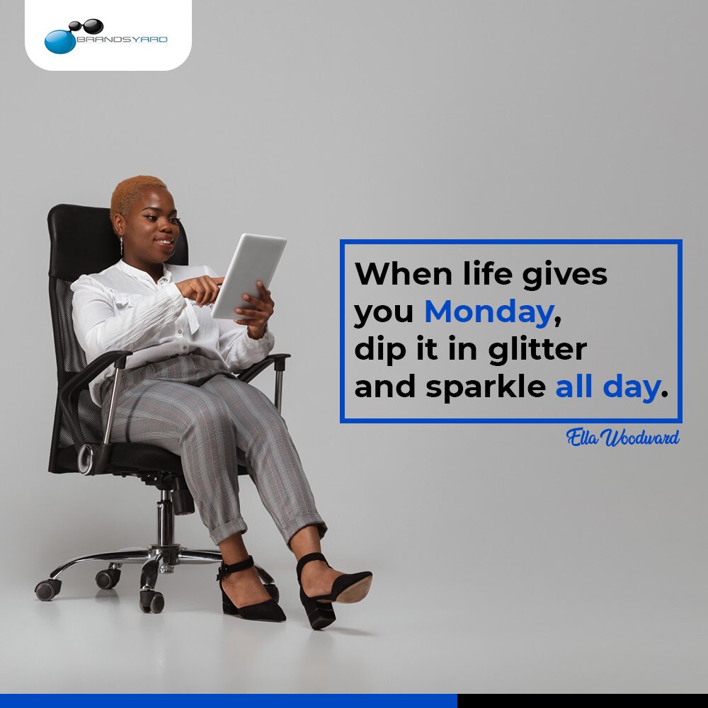 BrandsyardL's tweet photo. When life gives you Monday, dip it in glitters and sparkle all day. 

#brandsyardlimited #brands #mondaymotivation #monday #brandsyard https://t.co/CbvH9Hw1lS