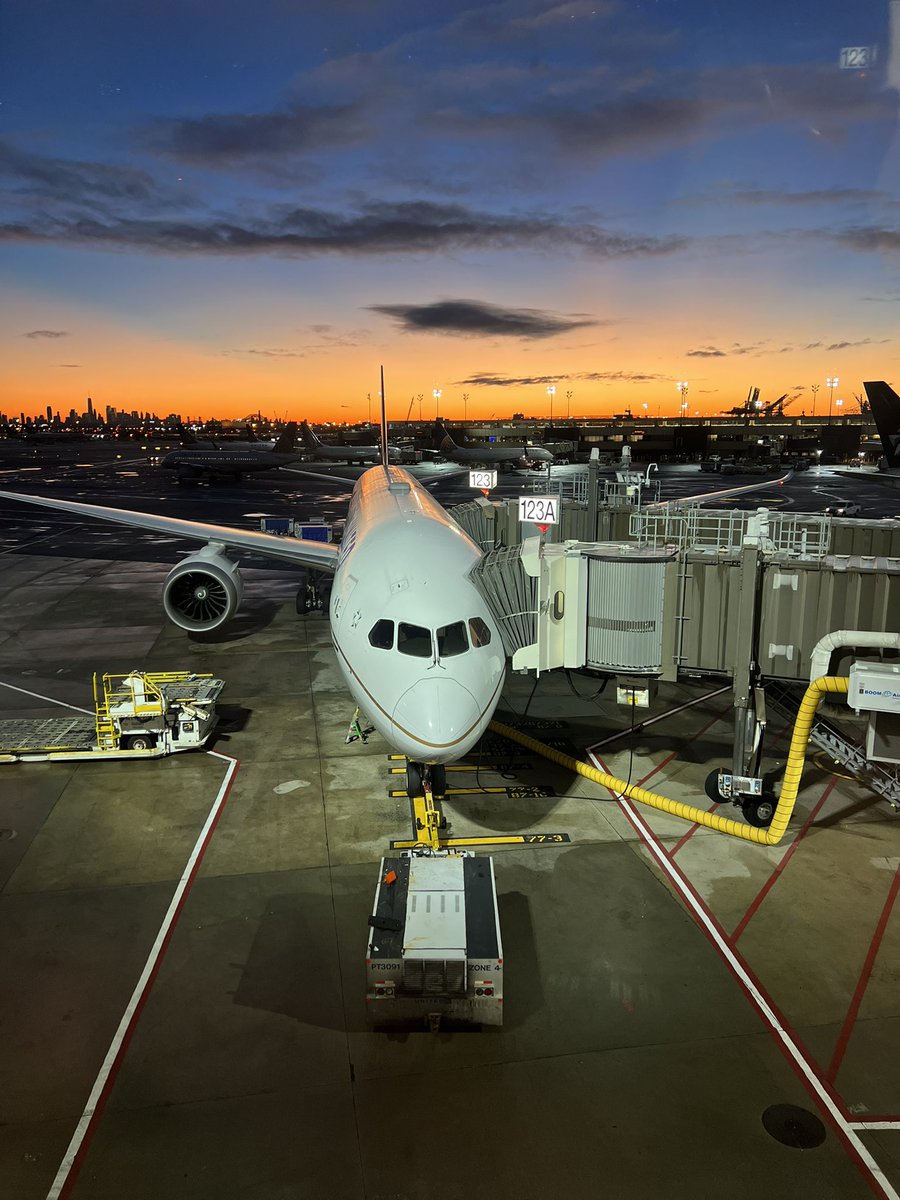 Hard to call Newark airport beautiful but sunrise over the City is stunning.