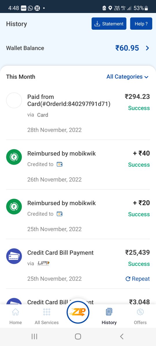 vg171443's tweet photo. @MobiKwik bill payment was done yesterday for my number 9906093415. Payment debited 294.23 from my axis bank credit card but bill payment not done https://t.co/rjNThsCQm3