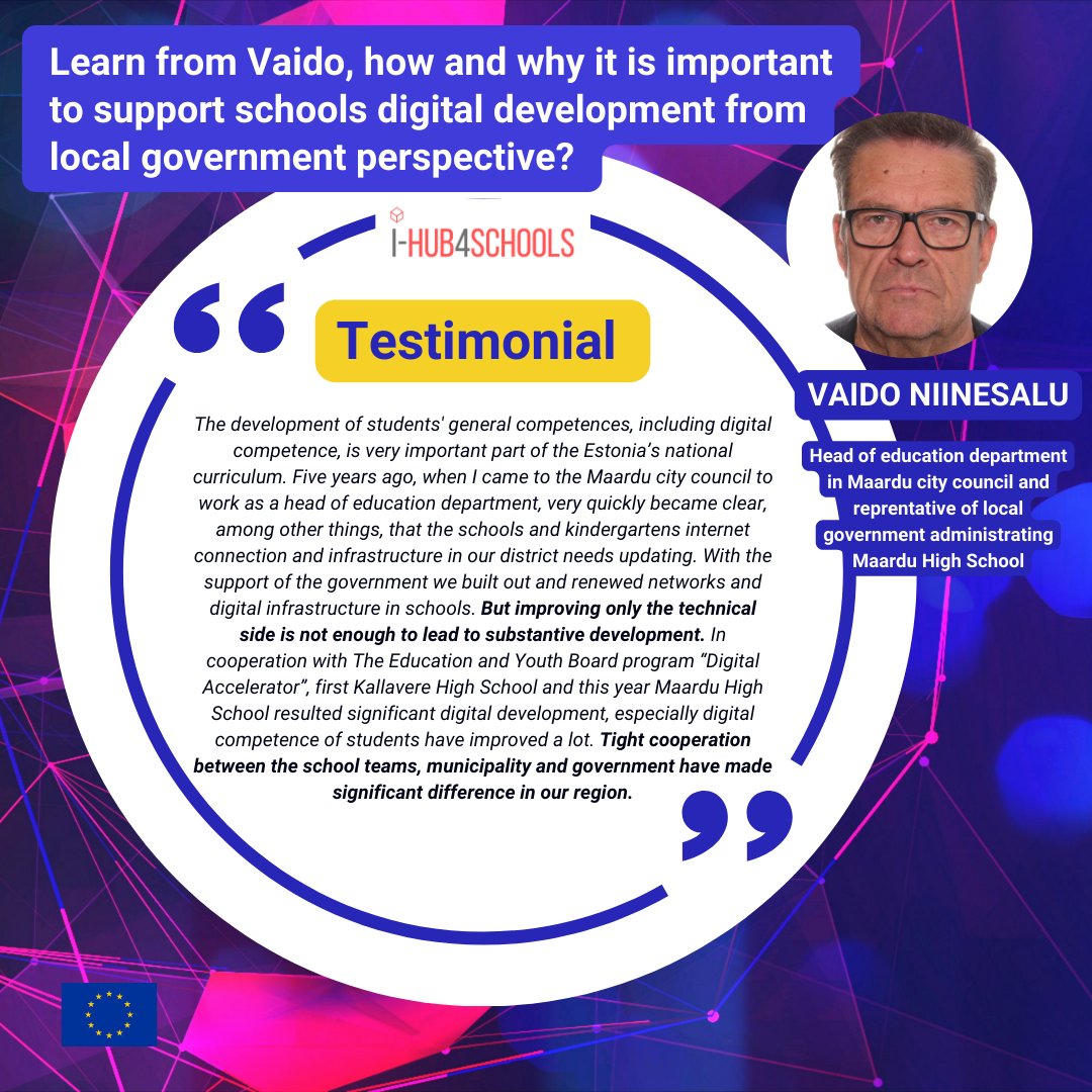 iHub4Schools (@ihub4schools) on Twitter photo 👨💼 Meet @VaidoNiinesalu, head of education department in #Maardu city council and representative of local government administrating <a href="/Maardu/">James Pears</a> High School. School team is participating the #Estonian training #Digital #Accelerator, school mentoring model ihub4schools.eu 👨💼 Meet @VaidoNiinesalu, head of education department in #Maardu city council and representative of local government administrating <a href="/Maardu/">James Pears</a> High School. School team is participating the #Estonian training #Digital #Accelerator, school mentoring model ihub4schools.eu