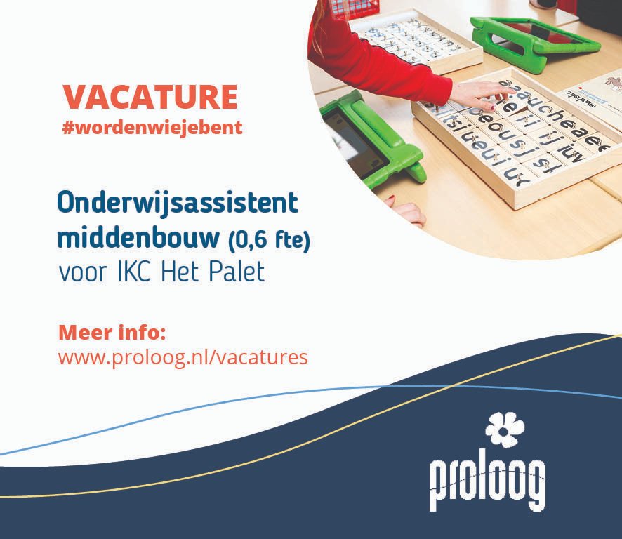 VACATURE | Wij zoeken per 9 januari 2023 voor IKC Het Palet een enthousiaste onderwijsassistent voor de middenbouw. Ben jij enthousiast, flexibel en energiek? Solliciteer dan naar deze functie! Bekijk de vacature 👉🏻 proloog.nl/Werken-bij/Vac…