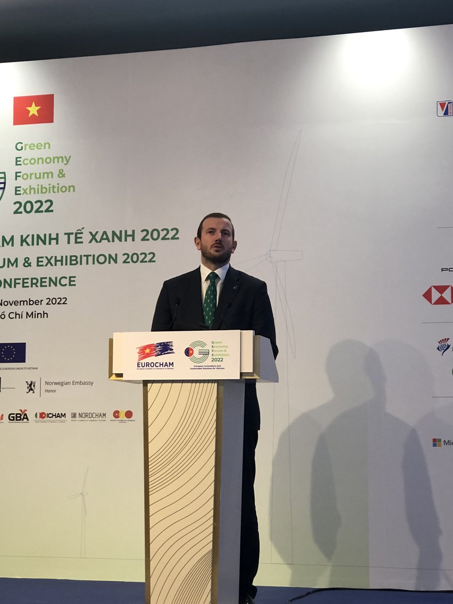 GioAlibertiEU's tweet photo. Very successful visit to #Vietnam by Commissioner .@VSinkevicius on the occasion of #GEFE Green Economy Forum and Exhibition with meetings with PM Pham Minh Chinh, Ministers of Nat Res &amp; Environment and Agriculture @EuroChamVietnam @EUDelegationVN https://t.co/nLzcvguOZ4