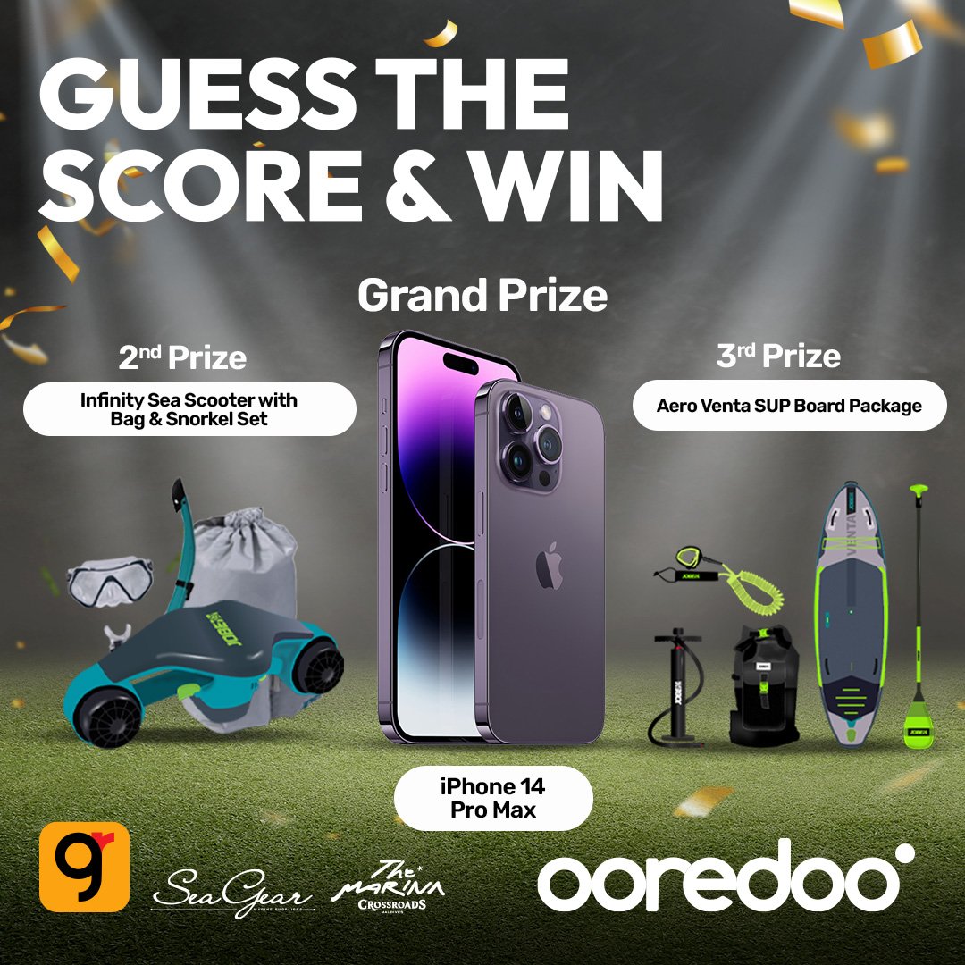OoredooMaldives's tweet photo. Exciting prizes by @SeaGearMaldives &amp; @CrossroadsMDV are in store for @goalrmobile #OoredooFootballFoari league winners. 

1️⃣ Download Goalr: https://t.co/PYgF1AwnRW
2️⃣ Join Ooredoo Football Foari League
3️⃣ Guess the score

Info: https://t.co/q65V3Kv8z2 https://t.co/XxebL8MYHJ
