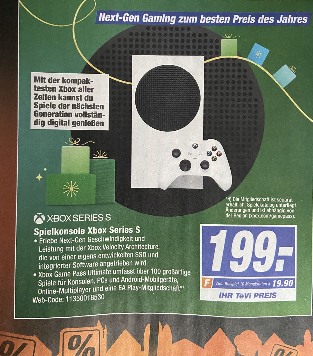 Aktueller Umrechnungskurs: 1 PS5 Digital Edition = 2,261 Xbox Series S
#blackfriday #xbox