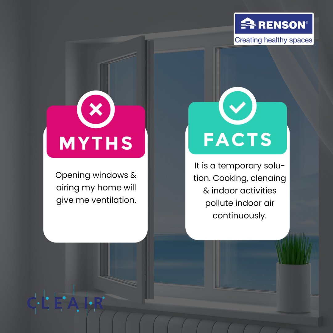 cleairvm's tweet photo. Give your poor indoor air quality a permanent solution with Renson's fresh air systems. Continuous and controlled ventilation is your only guarantee of a healthy indoor climate.
Get in touch to learn more: 98480 34491
#cleair #renson #freshairsystem #indoorair https://t.co/z5PuEM0P4f