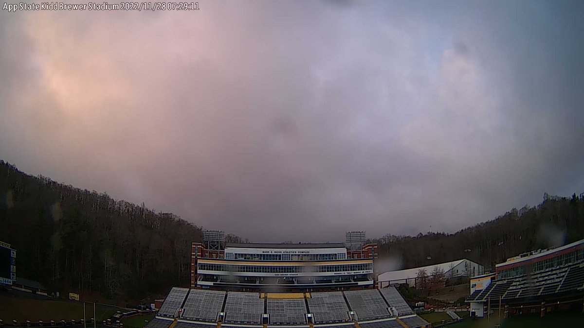 Appalachian State University at sunrise and it's 41.2 F.