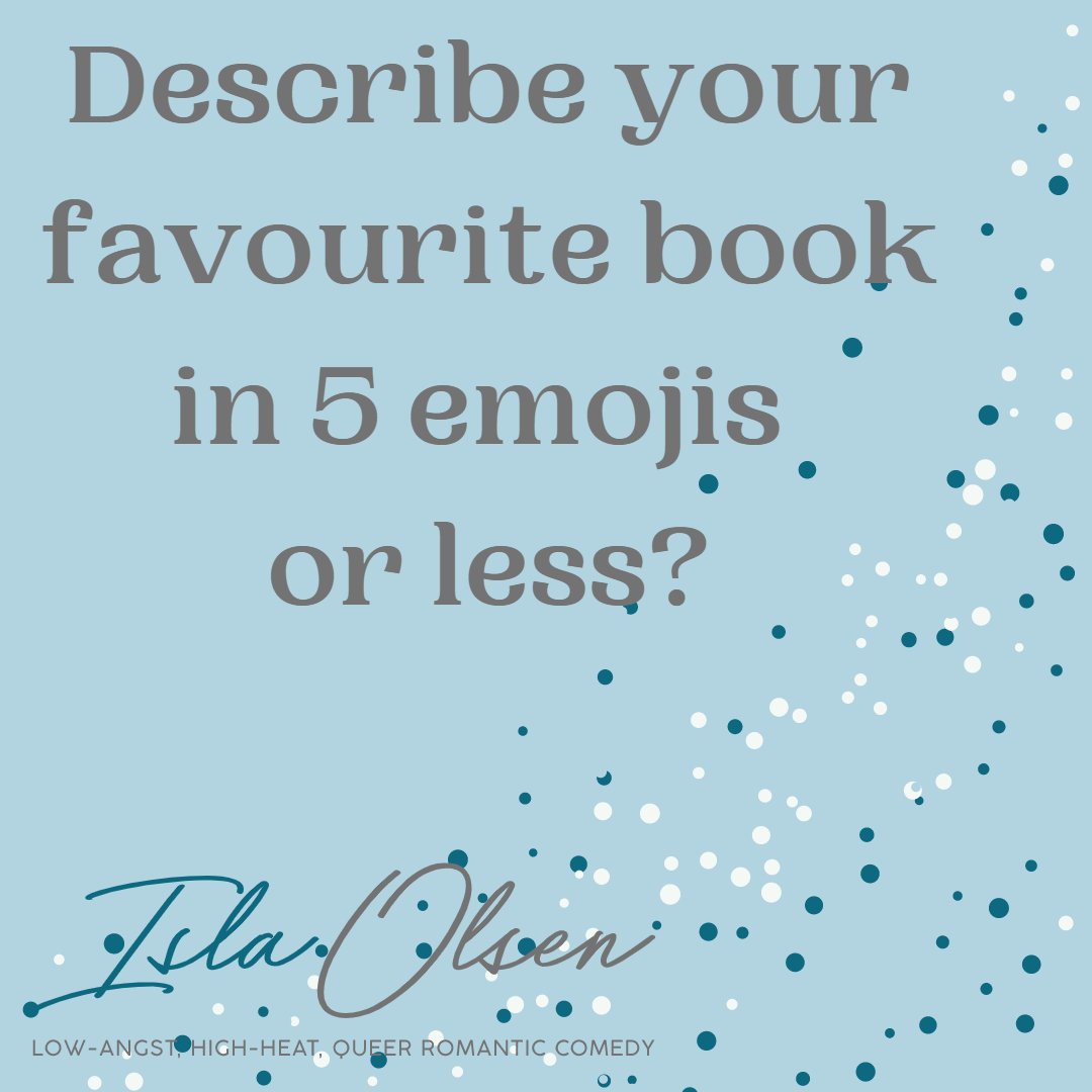 Describe your favourite book in 5 emojis or less :)

Lets see if we can work them out in the comments 

#IslaOlsenBooks #KelliMareePA #QOTD #BookishQuestions #AuthorQuestions #MMRomance #GayRomance #PrideBooks #LGBTQReads #MMreads #Author #Writer #MMAuthor #GayBooks #Bookstagram