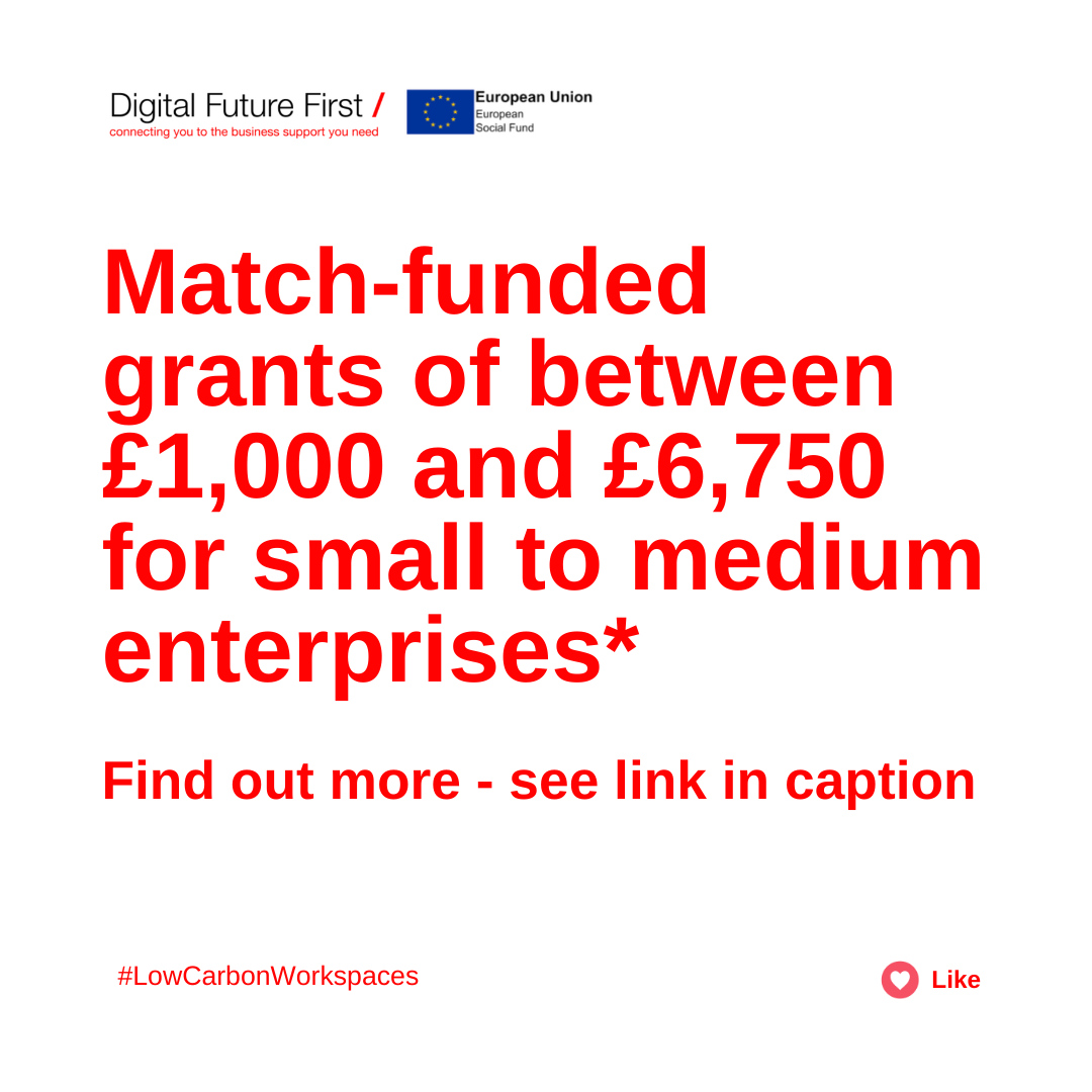 DigitalFutureF1's tweet photo. You can recover up to a third of the cost on many different energy-saving measures with a match-funded grant ranging from Β£1,000 -Β£6,750.
*Eligibility criteria apply
Learn how you can benefit from Low Carbon Workspaces: https://t.co/gLXUj3Dsmo
#LowCarbonWorkspaces https://t.co/flrJT9R0s4