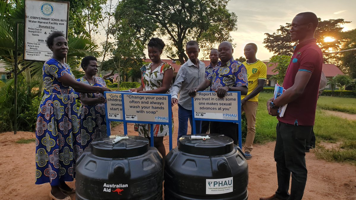 phauganda's tweet photo. Menstruating with dignity is one of the desired outcomes from 16days of activism campaign. For that cause @phauganda with support from @AusHCKenya has donated water tanks and talking compounds to 10 schools in Wakiso District.
#PHAUCARES
#16Days
#16Issues
#ZeroTolrence https://t.co/wUfC1jtf6x