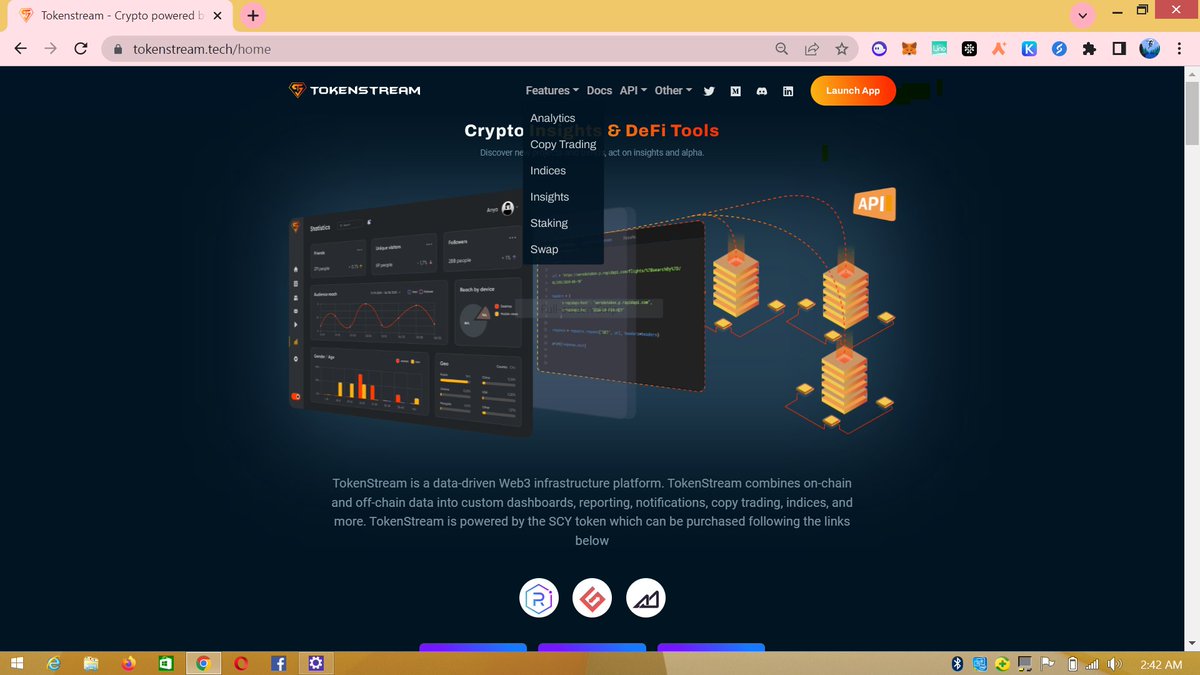 Chilala042's tweet photo. Tokenstream is a data-driven #Web3 company which combines #onchain and #offchain data into custom dashboards, reporting, notifications copy trading, indices and more the @Token_stream platform is build by the @SynchronyFi labs and powered by the $SCY token. https://t.co/EO1Lh91NZu