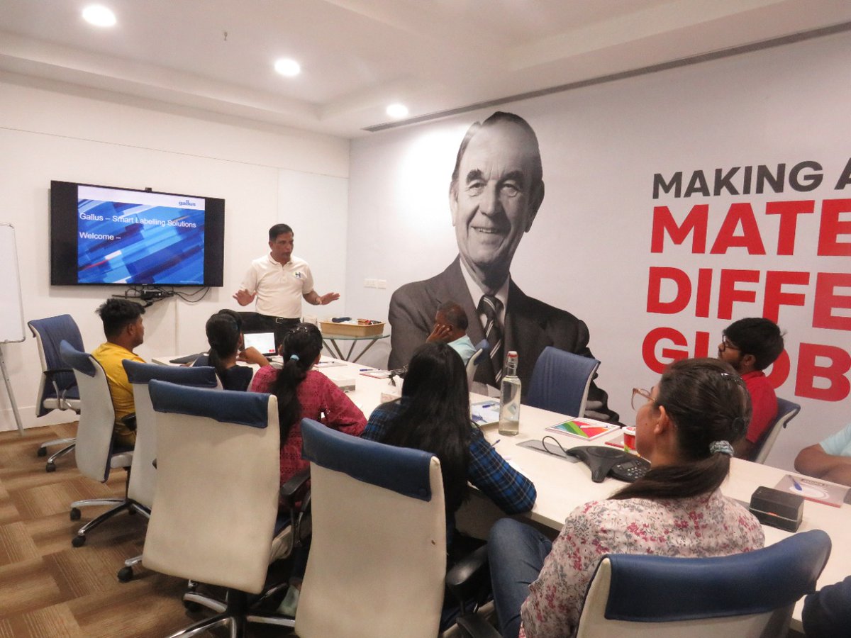 HeidelbergIndia's tweet photo. Avery Dennisson and Heidelberg India hosted 20 print professionals for 2 days of Gallus Labelmaster 440 training at ADIKC Pune.
.
.
#Gallus #labelprinting #galluslabelmaster #galluslabelmaster440 #labelmaster440 #Labelmaster #gallusgroup #labeldesign #Heidelberg #HeidelbergIndia https://t.co/fIkJ87iitk