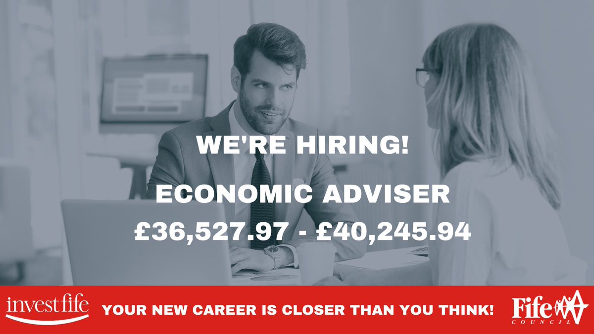 InvestFife's tweet photo. We are recruiting an Economic Adviser. The post holder will undertake the planning and implementation of a wide range of Economic and Business Development support for businesses throughout Fife. 
Get your application in today:
https://t.co/RINgAnPKVq
#FifeMeansBusiness @BGFife https://t.co/kKVSLzY3O9