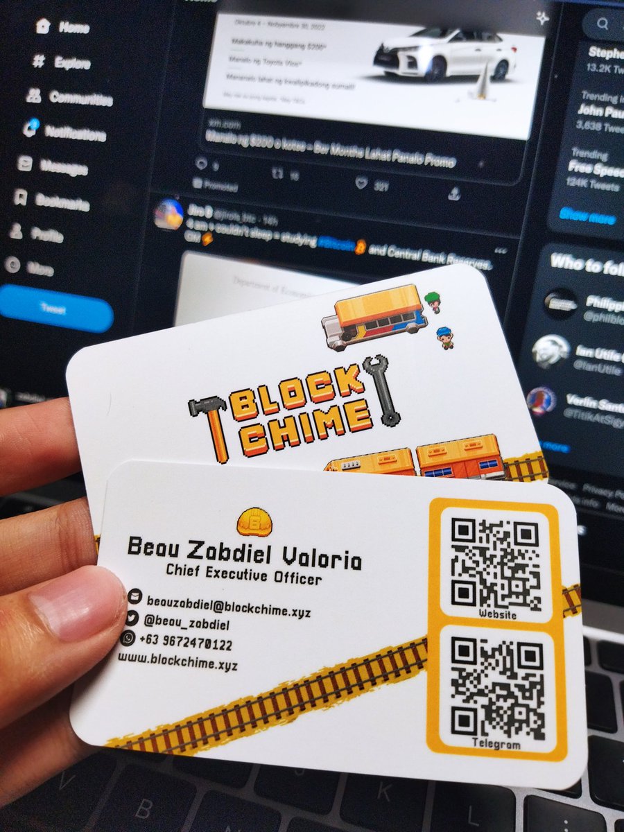 beau_zabdiel's tweet photo. No more pulling up of phone for a telegram QR code and twitter. Equipped and ready for the Philippine Blockchain Week tomorrow👷

Special thanks to our Creative director @dyethrow 🔥 https://t.co/8hOcvPbSBR