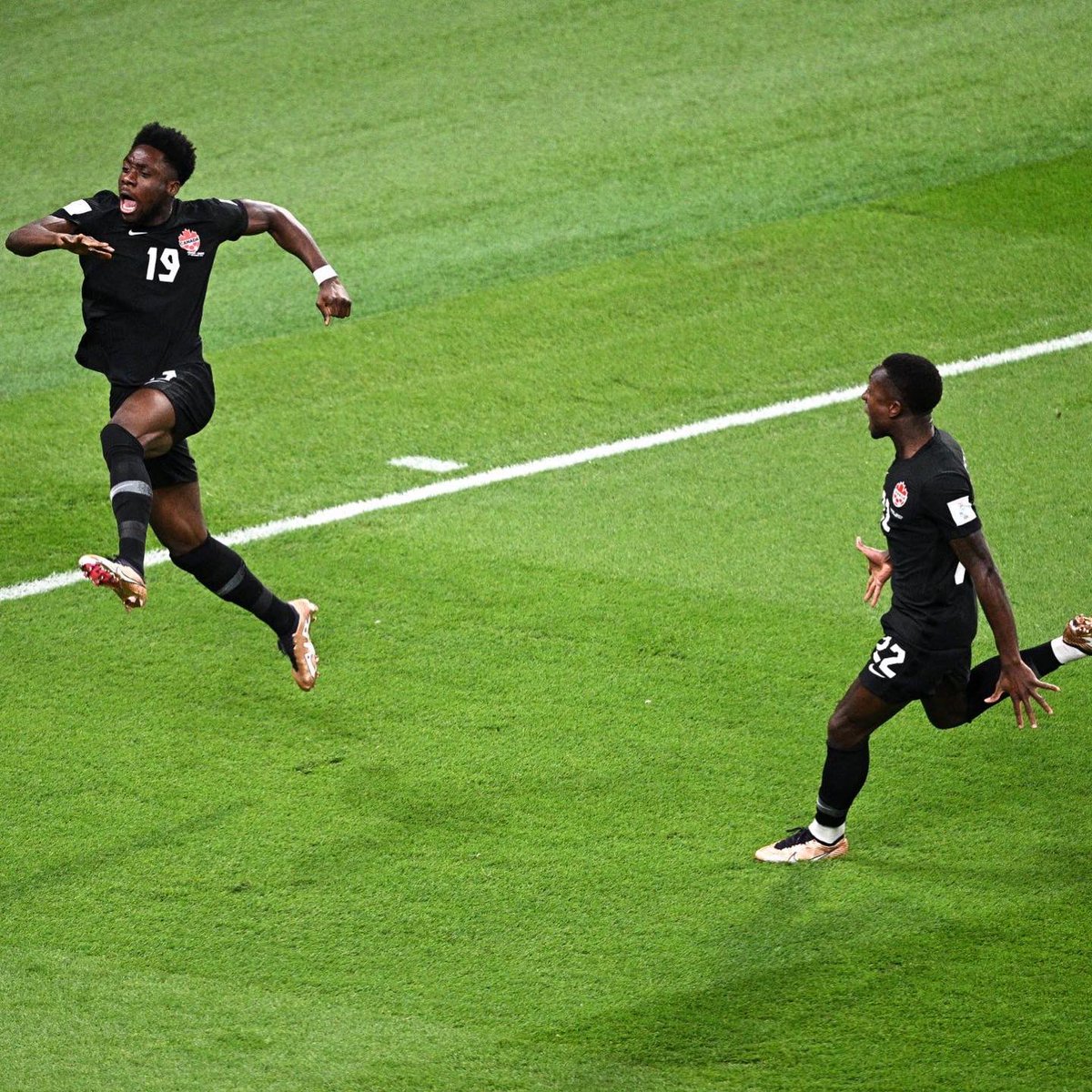 Not the outcome we wanted, but we’ll keep fighting for everyone 🇨🇦🇨🇦

Happy to be able to score my first WC goal for the team and to be able to put my name in the history books.
Couldn’t have done it without my brothers! 🙏🏾 #AD19⚡️