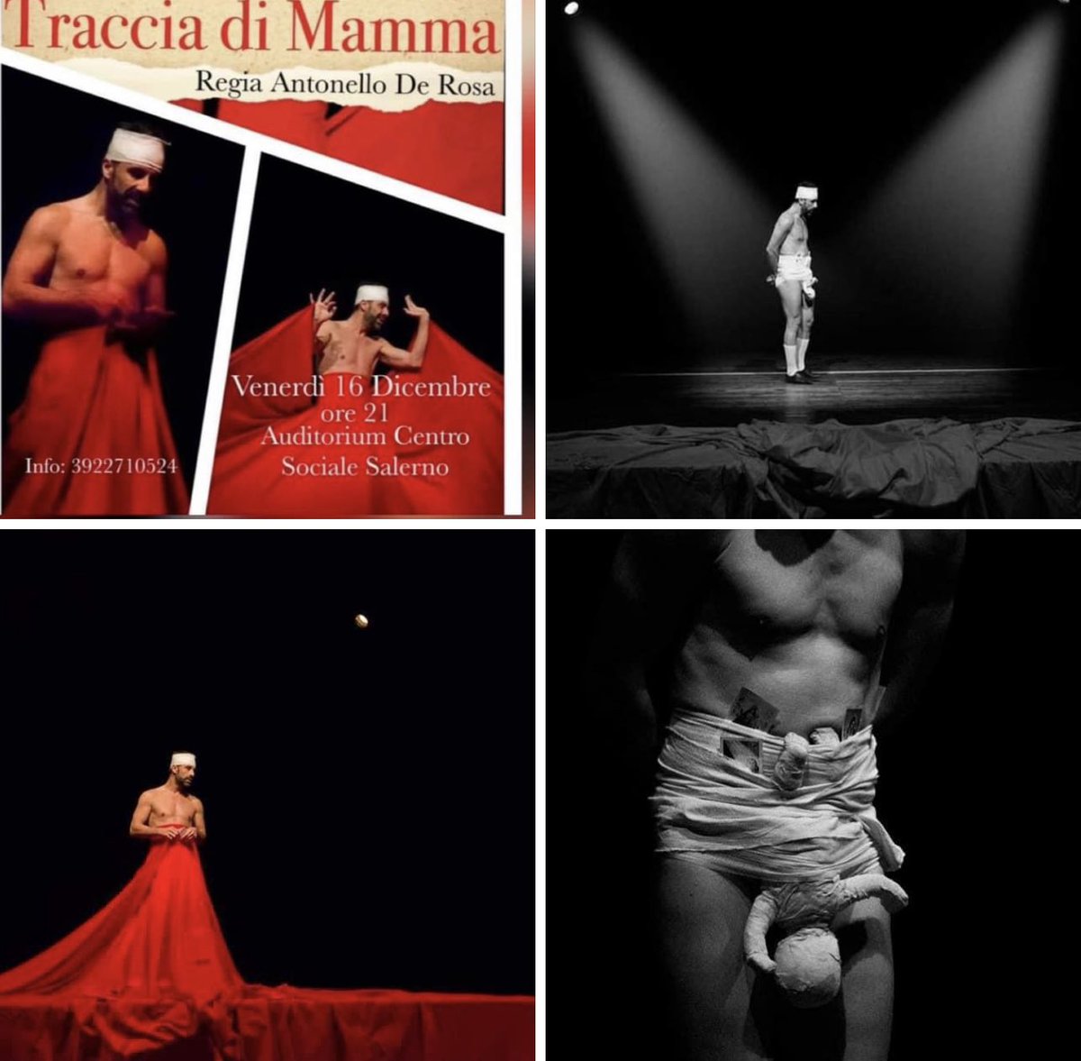Vi aspettiamo per vivere insieme il Teatro 
“Traccia di Mamma” di e con Antonello De Rosa- Premio della Critica teatrale al “Festival Le Voci dell’anima” di Rimini 
Venerdì 16 dicembre Salerno - Auditorium Centro Sociale
Info e prenotazioni al 3922710524