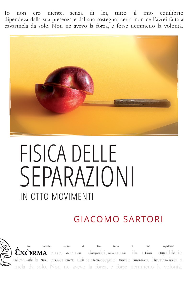 Un legame profondo si trasforma in siderale indifferenza, i corpi non si parlano più, l’iniziale complicità diventa reciproco rancore. 
#FisicaDelleSeparazioni il nuovo #libro di #GiacomoSartori
<a href="/ExormaEdizioni/">Exòrma Edizioni</a> 

Ascolta la #conversazione bit.ly/3GTusbc