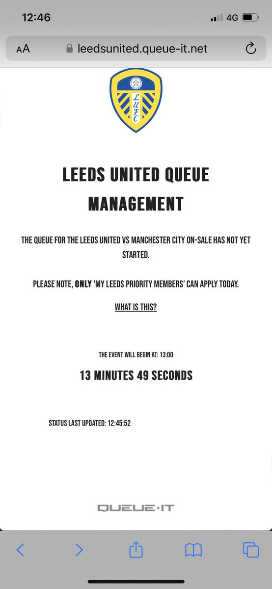 ey_gardens's tweet photo. @lufc_ticket  my Leeds members opens in 15 mins need four tickets if anyone can’t make it…. Please https://t.co/98JqxSBZn1